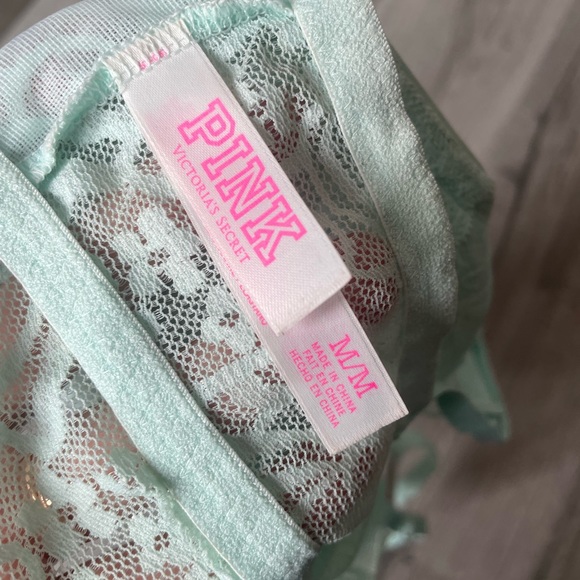 NWOT PINK Victoria’s Secret Floral Lace Bralette, Mint Green - Picture 7 of 8